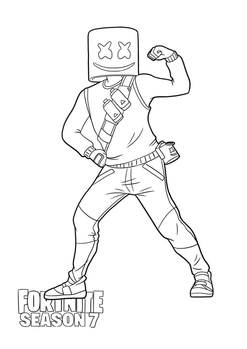 Desenho gratuito Marshmello Fortnite #208299 da colecao Videogames para imprimir