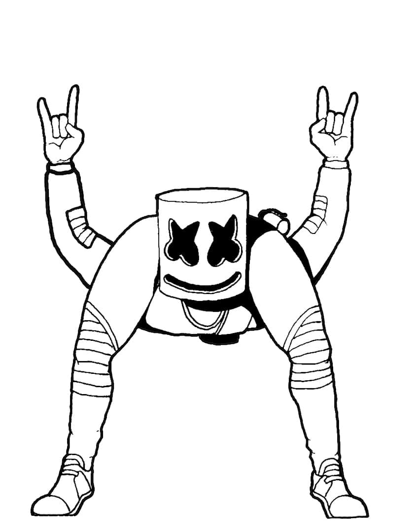 Desenho gratuito Marshmello Fortnite #208305 da colecao Videogames para imprimir