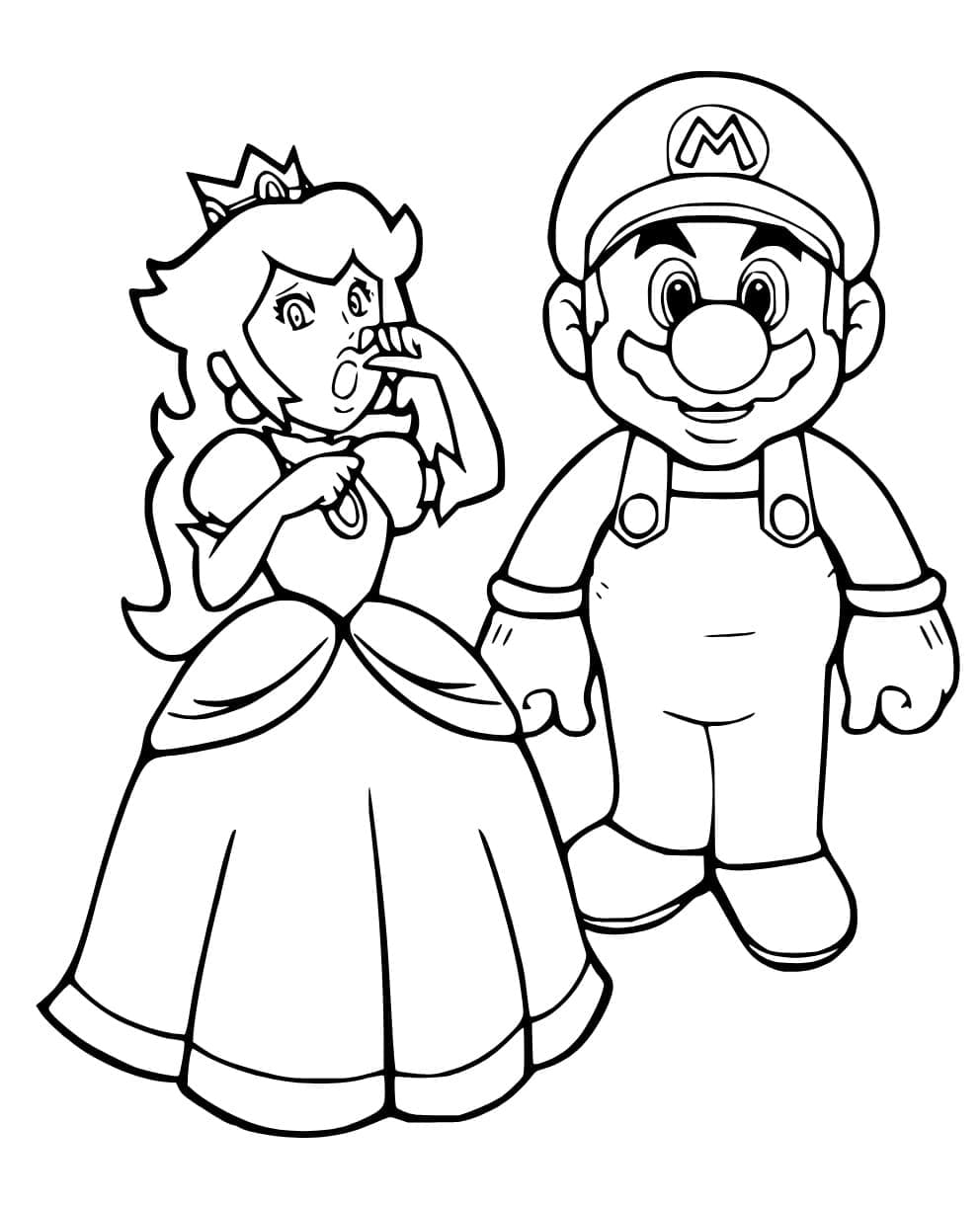 Imagem para colorir de Princesa Peach #211837 da nossa coleção Videogames, fácil de imprimir
