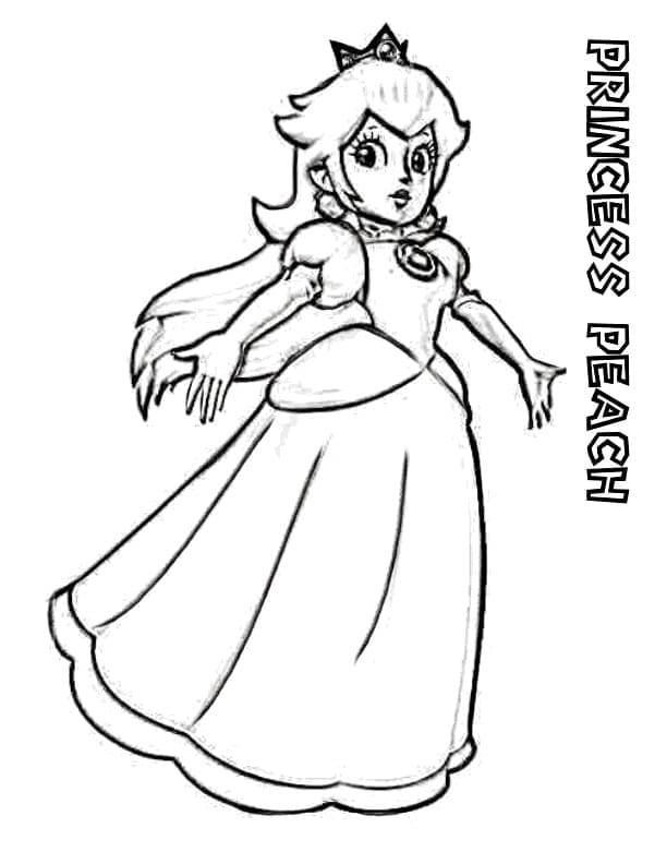 Desenho para colorir Princesa Peach #211852 da coleção Videogames, pronto para imprimir
