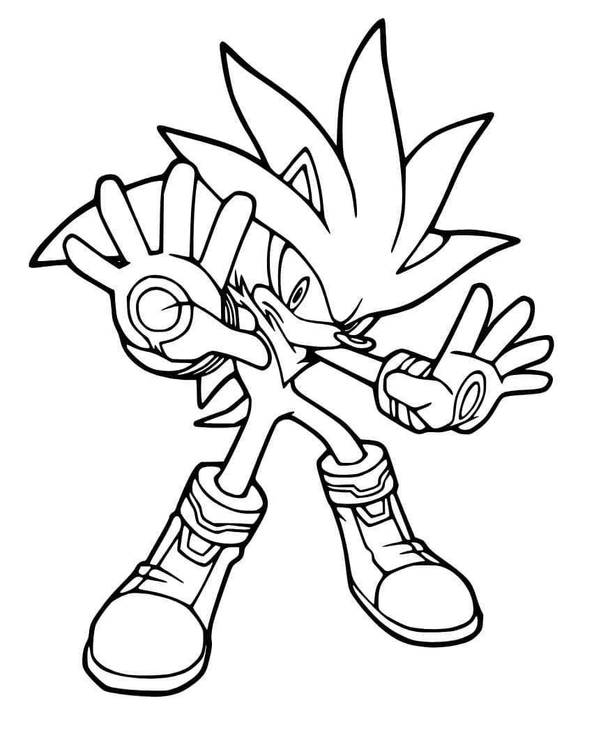 Desenho gratuito Sonic de prata #221552 da colecao Videogames para imprimir