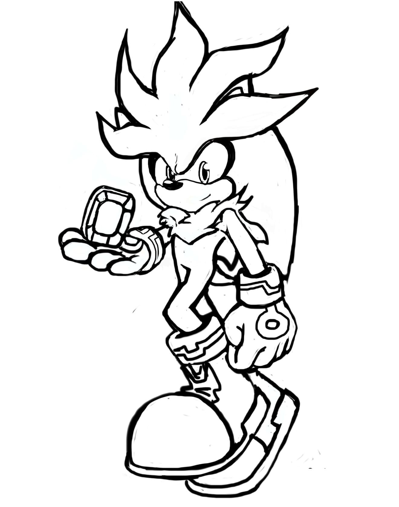 Desenho gratuito Sonic de prata #221554 da colecao Videogames para imprimir