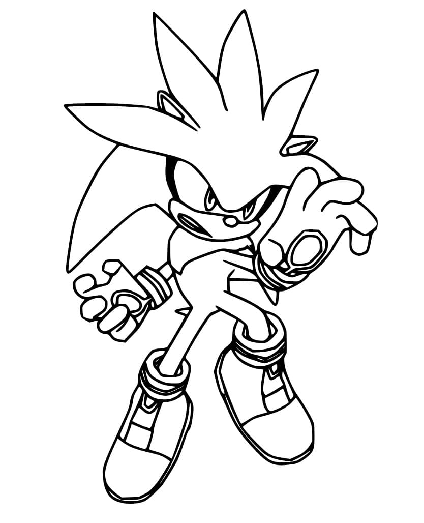 Desenho gratuito Sonic de prata #221555 da colecao Videogames para imprimir