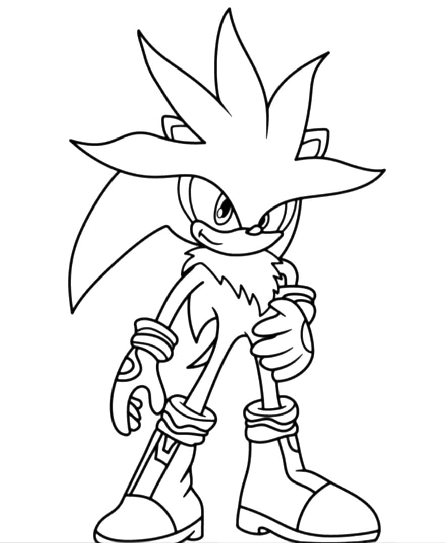 Desenho gratuito Sonic de prata #221559 da colecao Videogames para imprimir