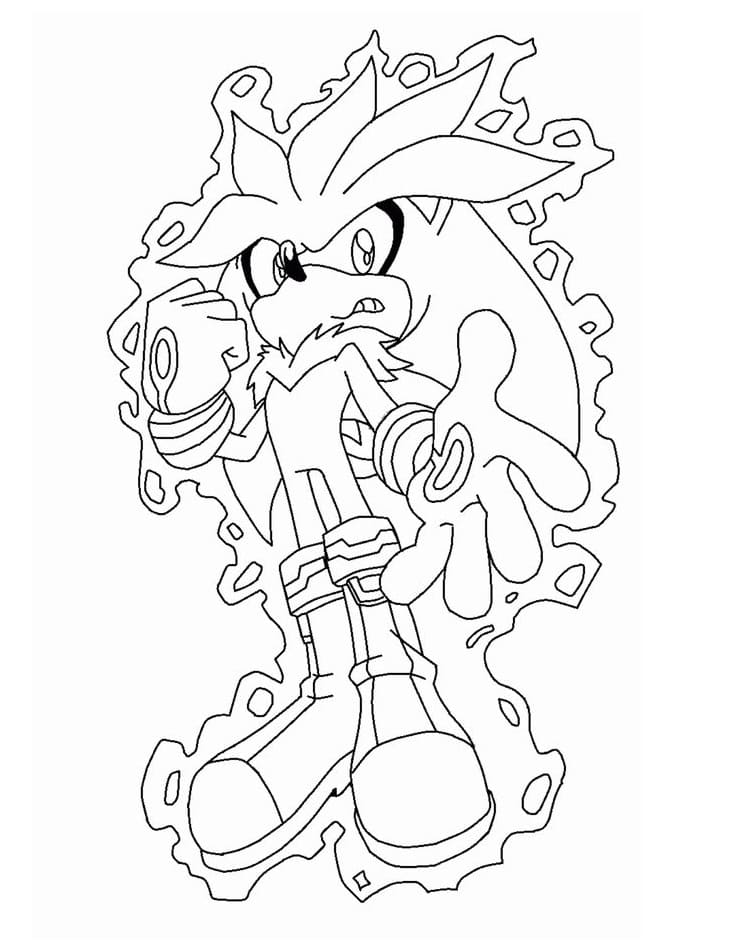 Desenho gratuito Sonic de prata #221562 da colecao Videogames para imprimir