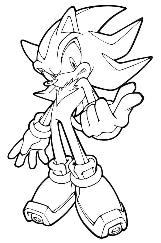 Desenho de Shadow em pé em uma pose decidida para colorir