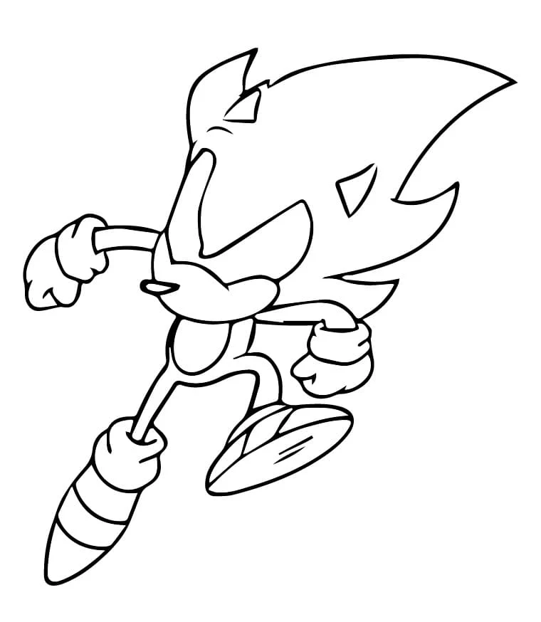 Desenho de Sonic Sombrio em pose dinâmica para colorir