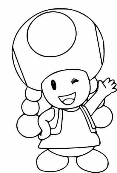 Desenho de Sapo de tranças acenando alegremente para colorir