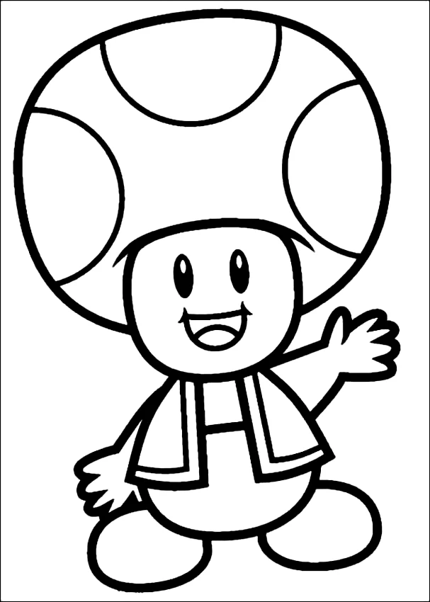 Desenho de Sapo acenando com um grande sorriso para colorir