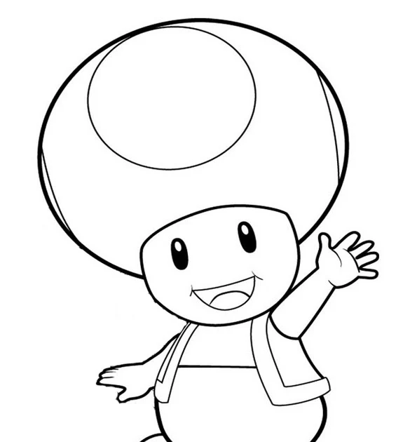 Desenho de Sapo acenando com um grande sorriso para colorir