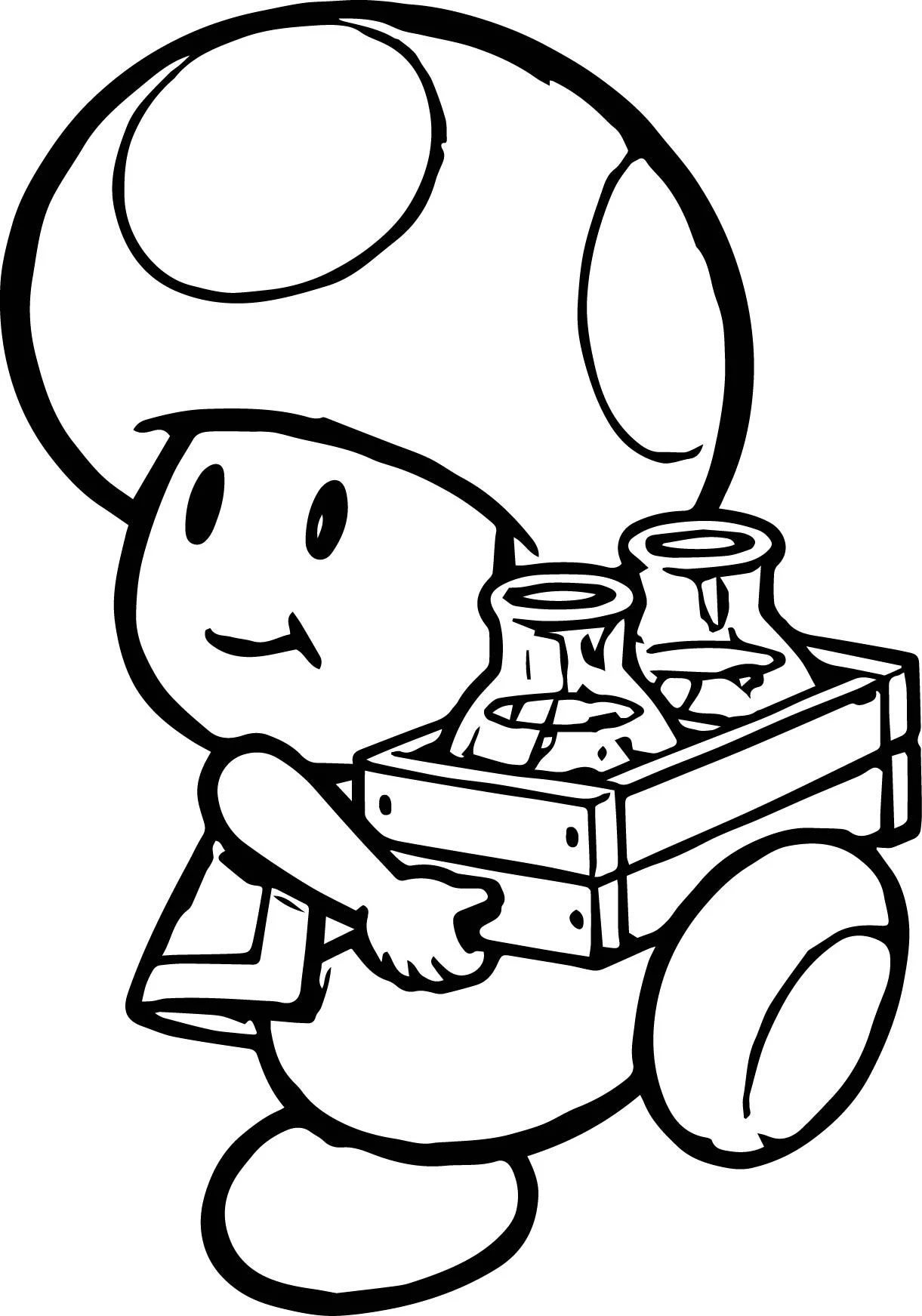 Desenho de Sapo carregando uma caixa de garrafas para colorir